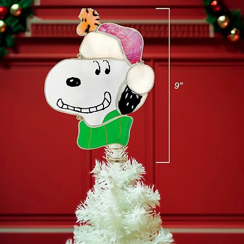 Miniatura 9 de Kurt Adler Snoopy - Tapa de árbol iluminada, 9 pulgadas
