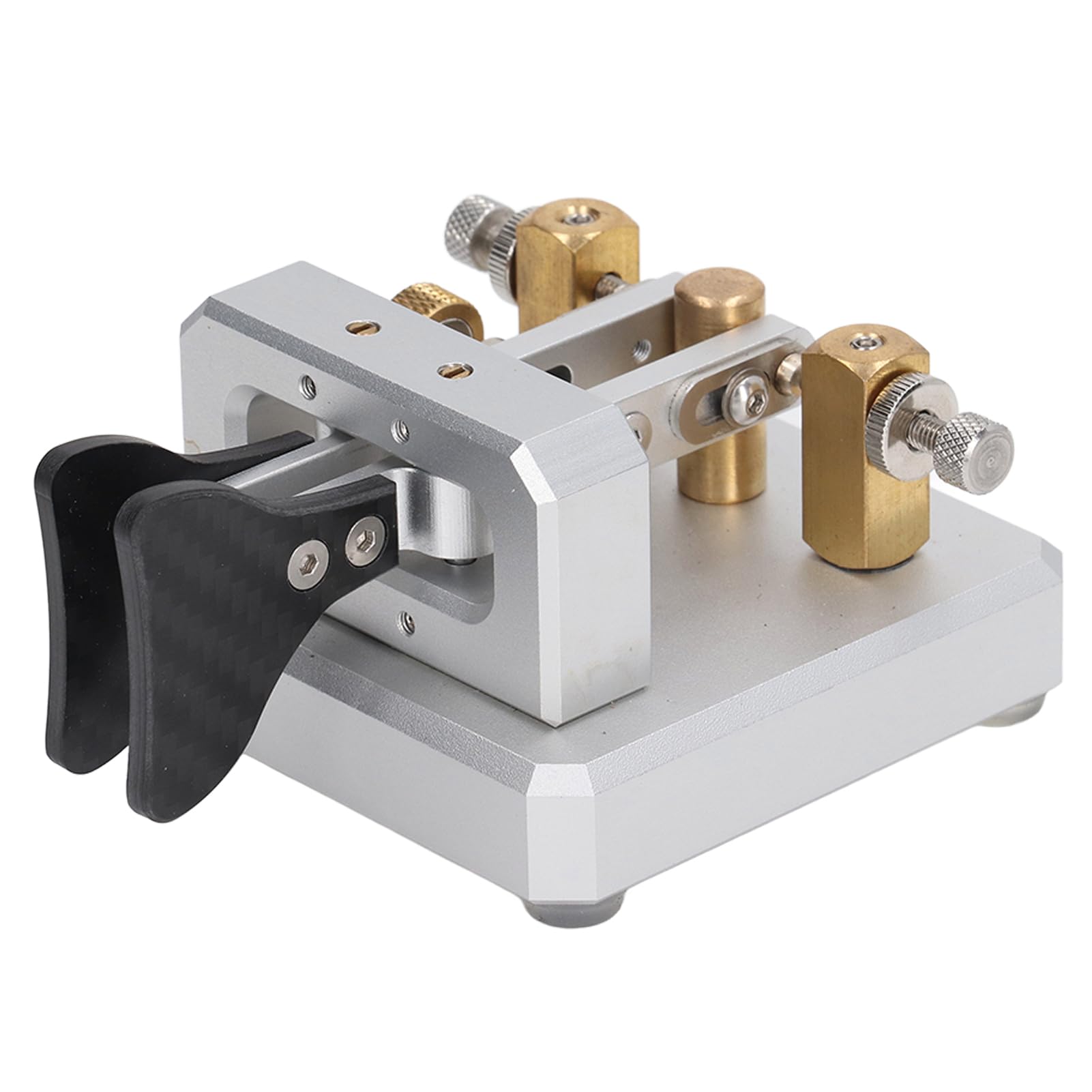 Automatic Morse Code Key, Double Paddle Stainless Steel Automatic Morse Radio Experiment for Training (Silver)