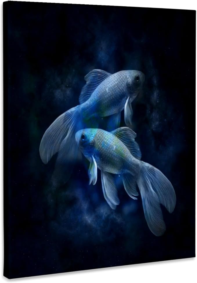 3dRose, Image of Blue Pisces Sign For February And March, Museum Grade Canvas Wrap 11x14