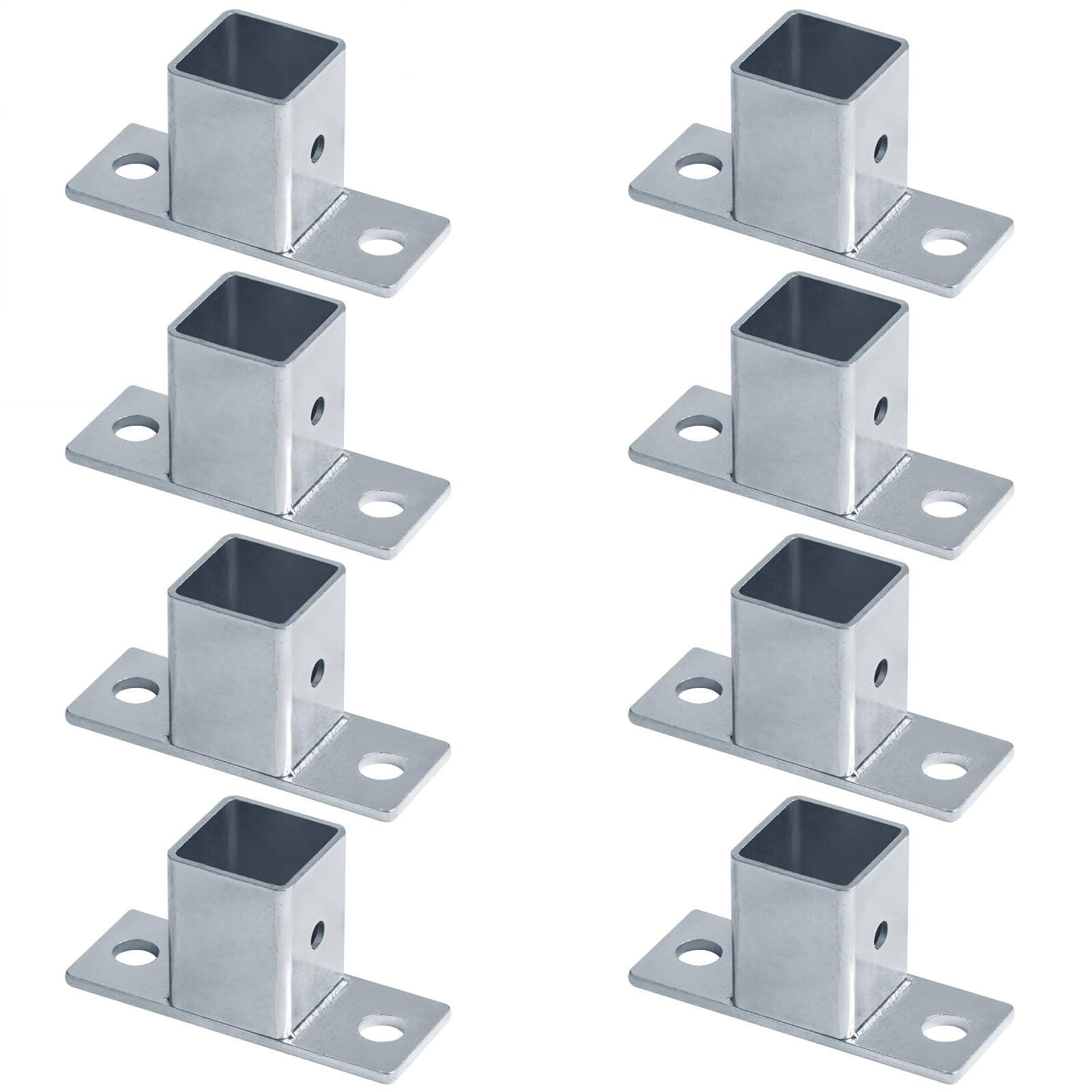 YIDU69Q 8 Pcs 1" Square Tube Fittings - 1 Way with Plate, Square Post Flange Base