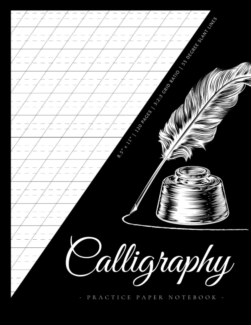 Calligraphy Practice Paper Notebook: Calligraphy Practice Paper and Workbook for Beginners | Hand Lettering and Modern Calligraphy Practice Sheets for ... Book Gifts | Minimal Black Cover (120 Pages)