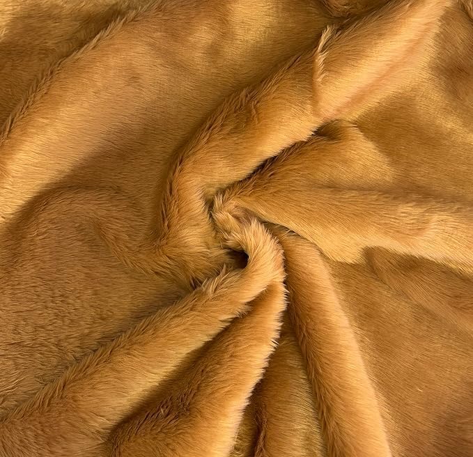 Plain Fun Faux Fur Fabric Material Antelope Brown (Precut 1Mtr 150cm x 100cm)
