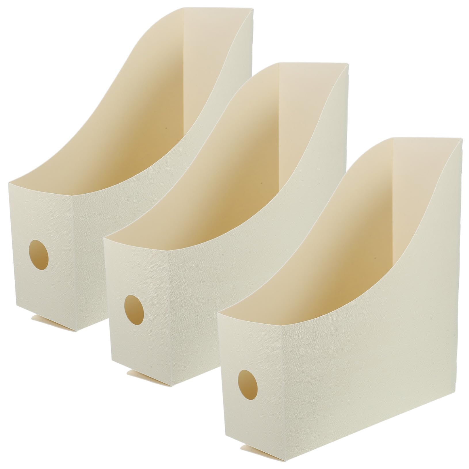 Organizador De Escritorio De Estudio 3 Piezas Tamaño Mediano Soporte Para Archivos De Plástico Color Beige Adecuado Para Oficina y Uso Estudiantil