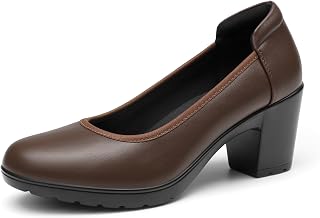 DREAM PAIRS Women's Chunky Round Toe Dress Shoes