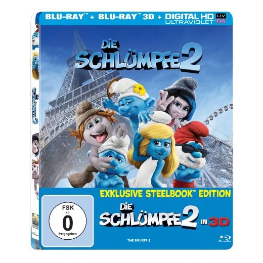 Die Schlümpfe 2 (3D Steelbook mit Lenticular Cover / Limitiert und exklusiv bei Amazon.de) [3D Blu-ray]
