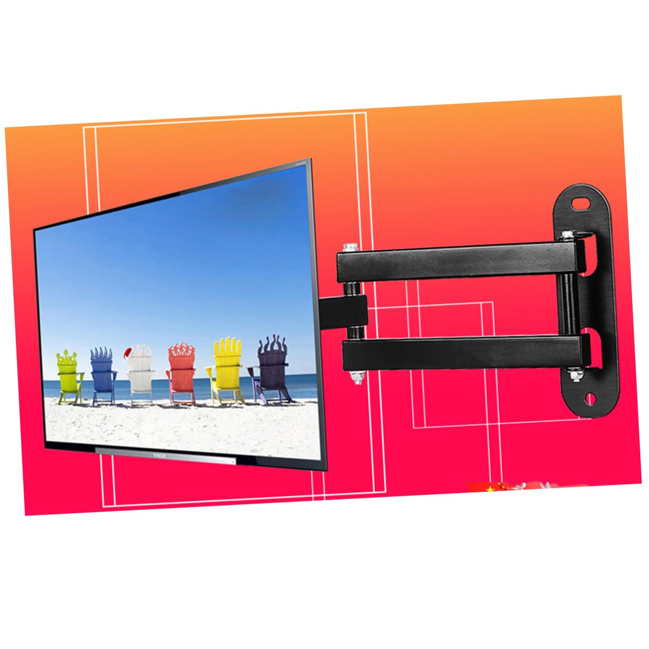 Supporto Parete per Tv 15-27 Pollici in Metallo Nero | Inclinazione 15 Gradi, Portata 10kg, per Monitor LED e Pannelli Piatti