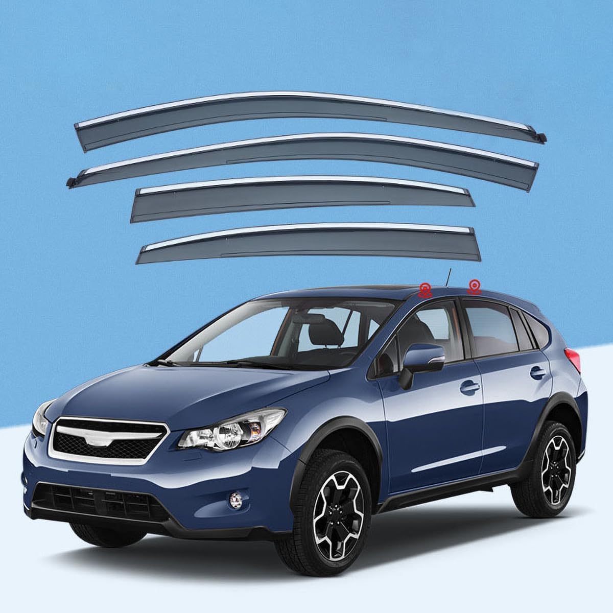 PANXUC Car Wind Deflectors for Subaru XV GP 2012-2017, Side Window Wind Rain Deflector Window Visor Sun Rain Guard Smoke Guards