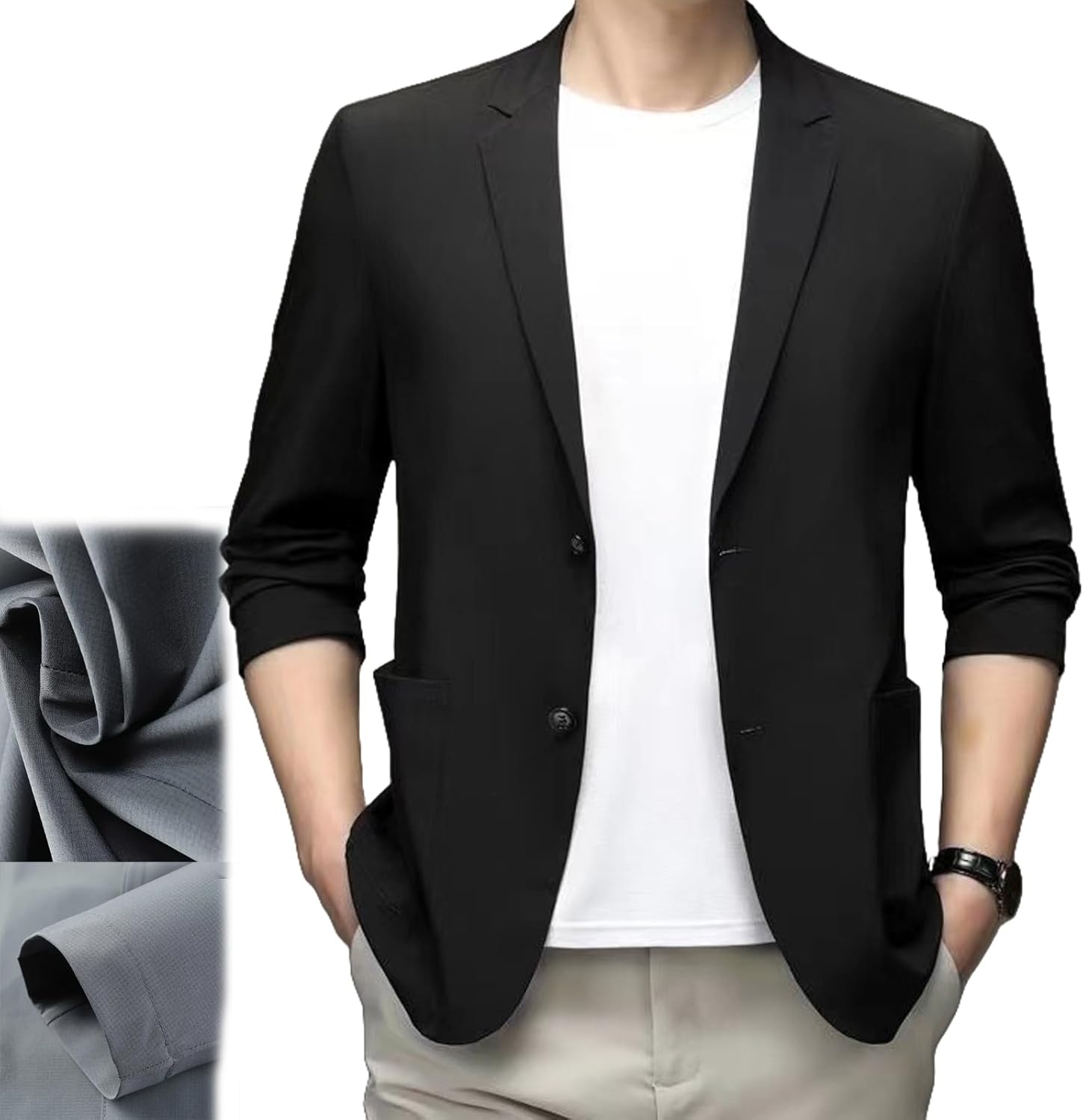 Kyayu Jacket, 2025 New Men’s Light Summer Suit Jacket, Mens Casual Blazers Stretch Slim Fit Soft Wrinkle Free