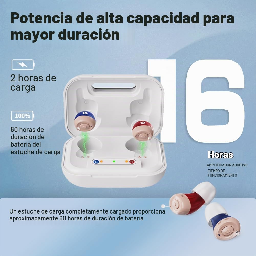 JINGHAO 2 amplificadores de sonido recargables con caja de carga portátil