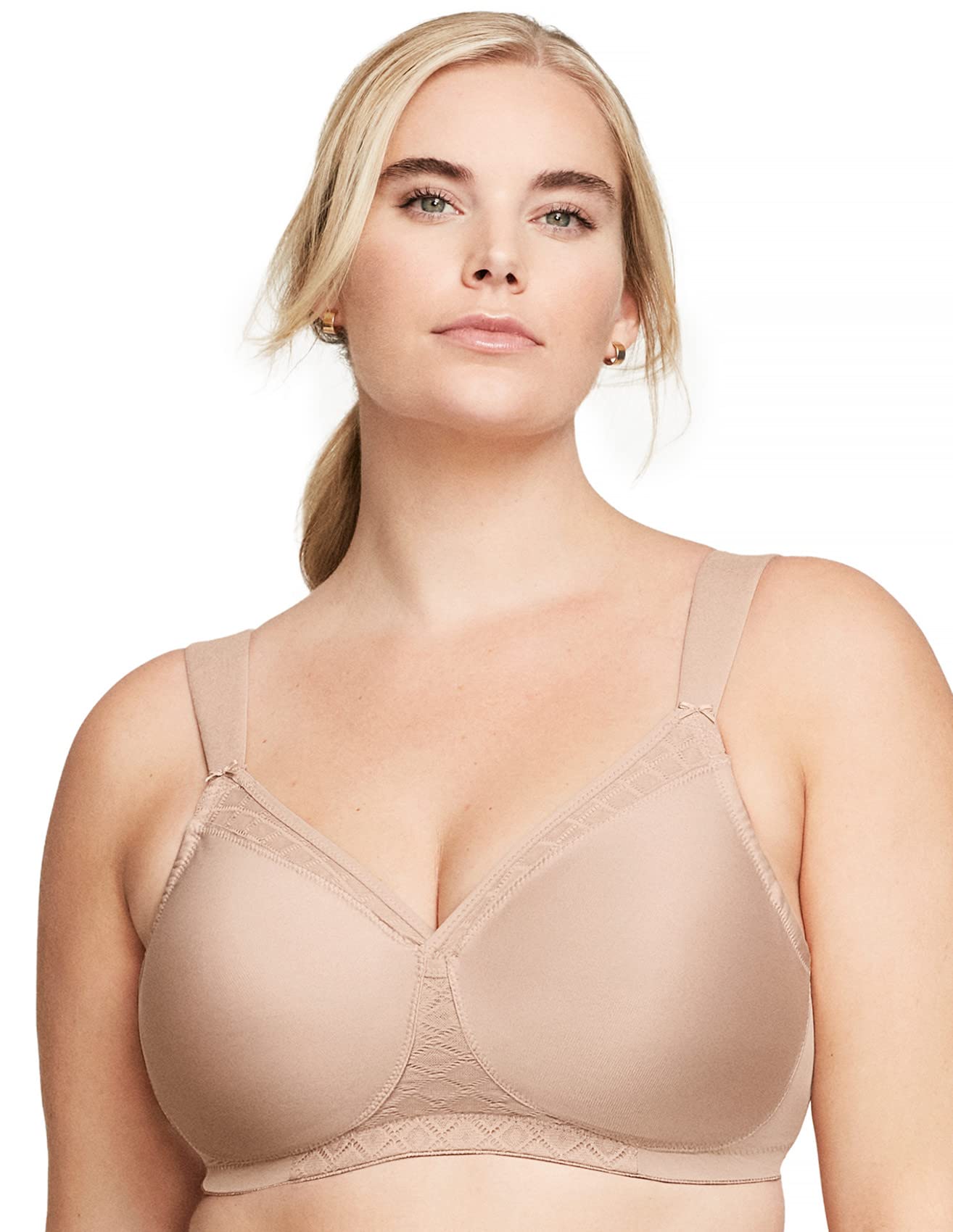 Glamorise Womens MagicLift Seamless T-Shirt Wirefree #1080 Full Coverage Bra, Café, 46D US