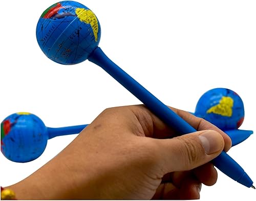 Miniatura 5 de 4 bolígrafos con forma de globo mundial, bolígrafos del Día de la Tierra, bolígrafos de telurion novedosos, bolígrafos de tinta negra de 0.039