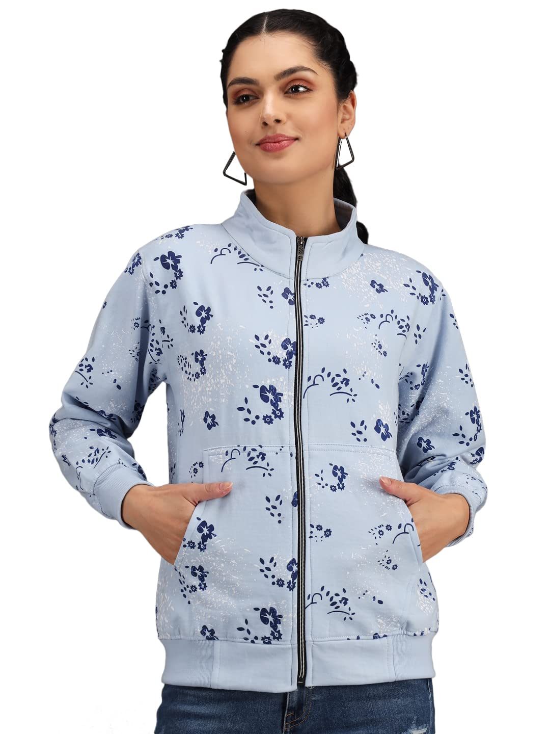 ekools � Women's Fleece Blend Collared Neck Winters Hoodie Sweatshirt with Pockets (Flee3 Series)-picture-13