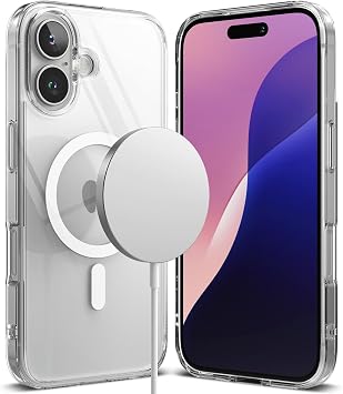 Minesk iphone 16 Plus ile Uyumlu SuperMatt Serisi Arkası Parmak izi Tutmayan Sert Mat Polikarbonat Kenarları Tpu Silikon Metal Tuşlu Premium Şeffaf Kılıf Kapak (Manyetik, 16 Plus)