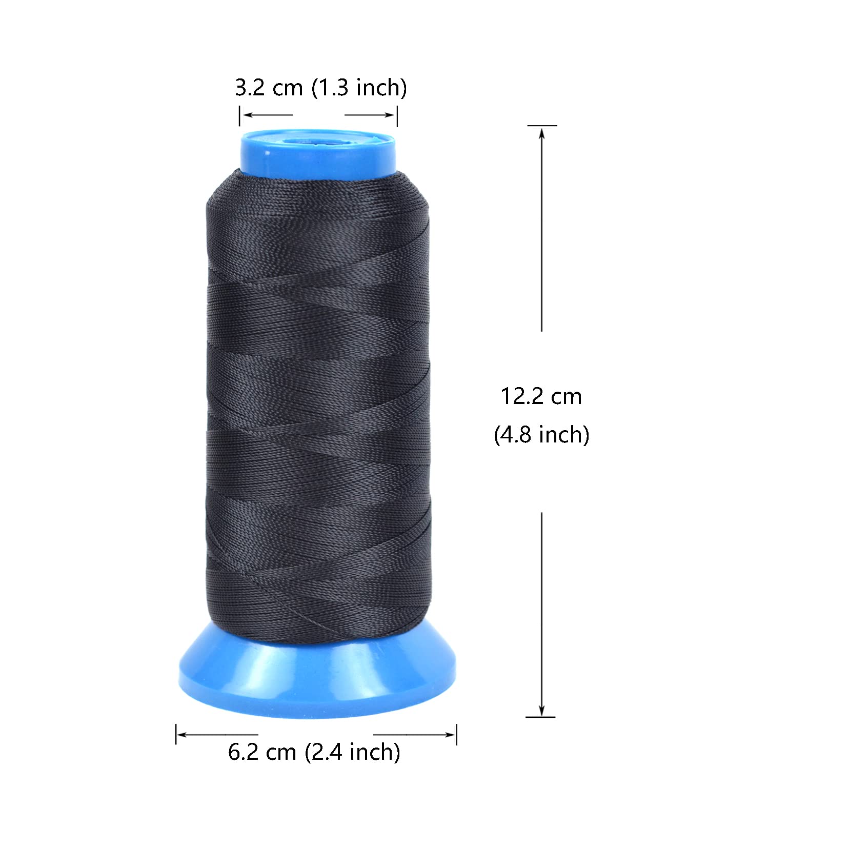 Black Weaving Thread 1500 Yards 210D High Strength Polyester Thread for Wig Making & Hair Extension Sewing (Black) - Image 2