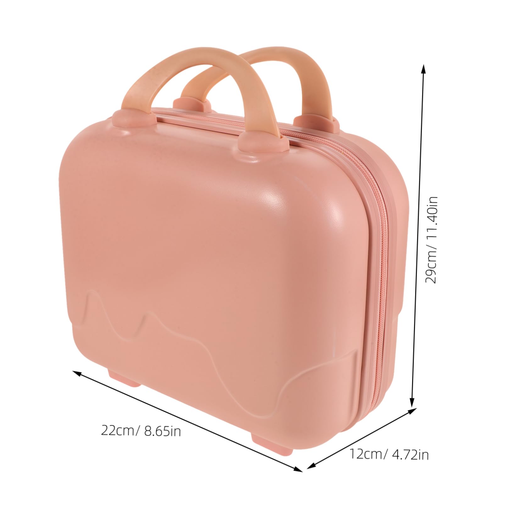 LIFKOME Kulturbeutel Hartschale Kosmetikkoffer aus Abs und Polyester Rosa mit Griff Mehrschicht Fächer für Geschäftsreisen