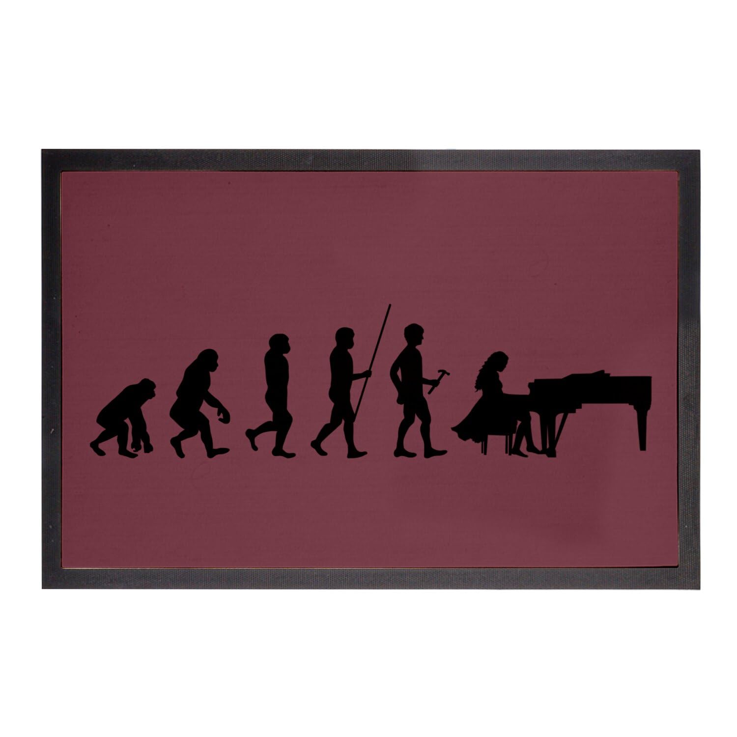 Paillasson rouge évolution musique piano tapis entrée instrument orchestre musicien 60x40cm
