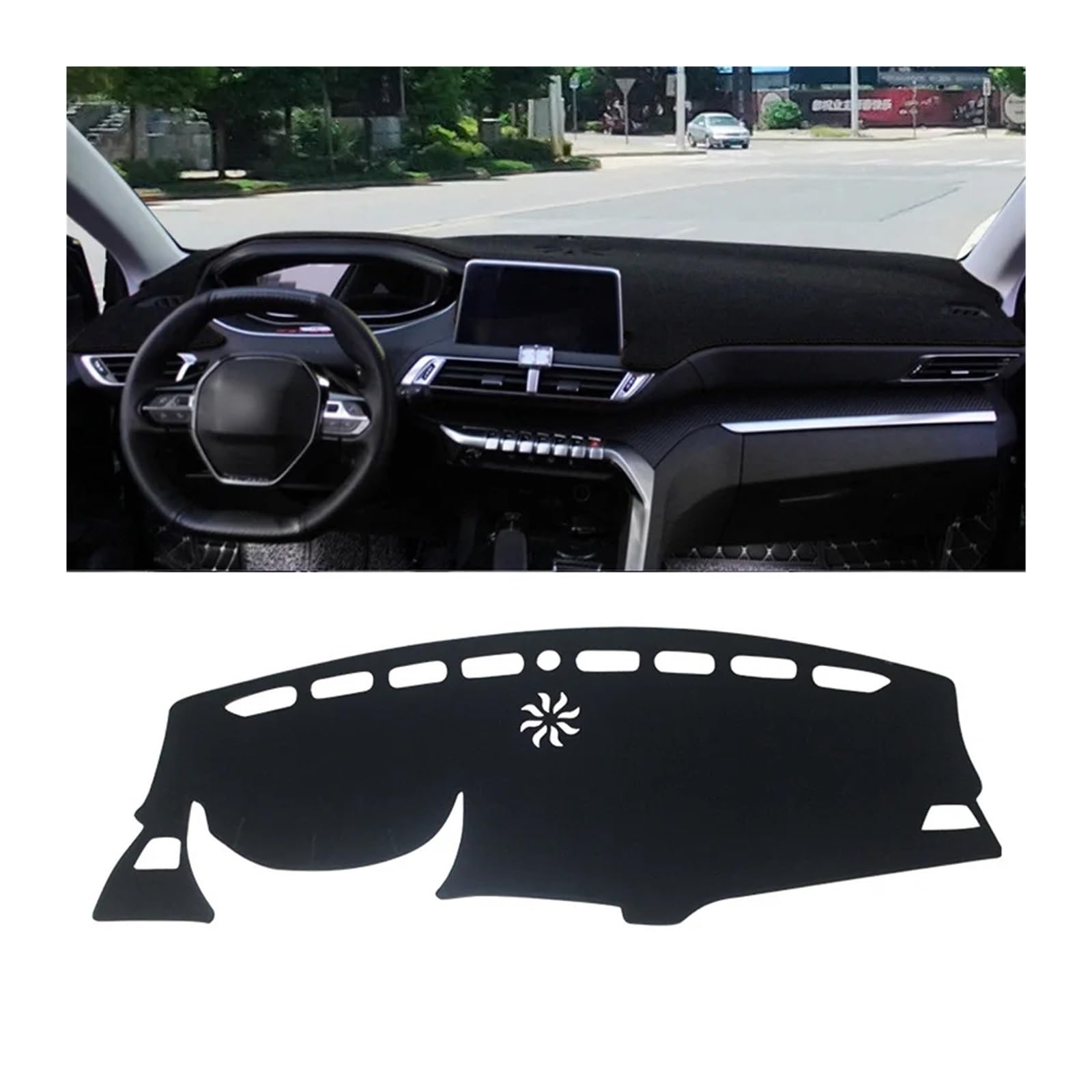 Auto Dashboard Cover Per Peugeot 3008 5008 GT Hybrid 2016 2017 2018 2019 2020 2021 2022 2023 Tappetino Parasole Cruscotto Auto Accessori Cruscotto Cover Pad(LHD Black side)