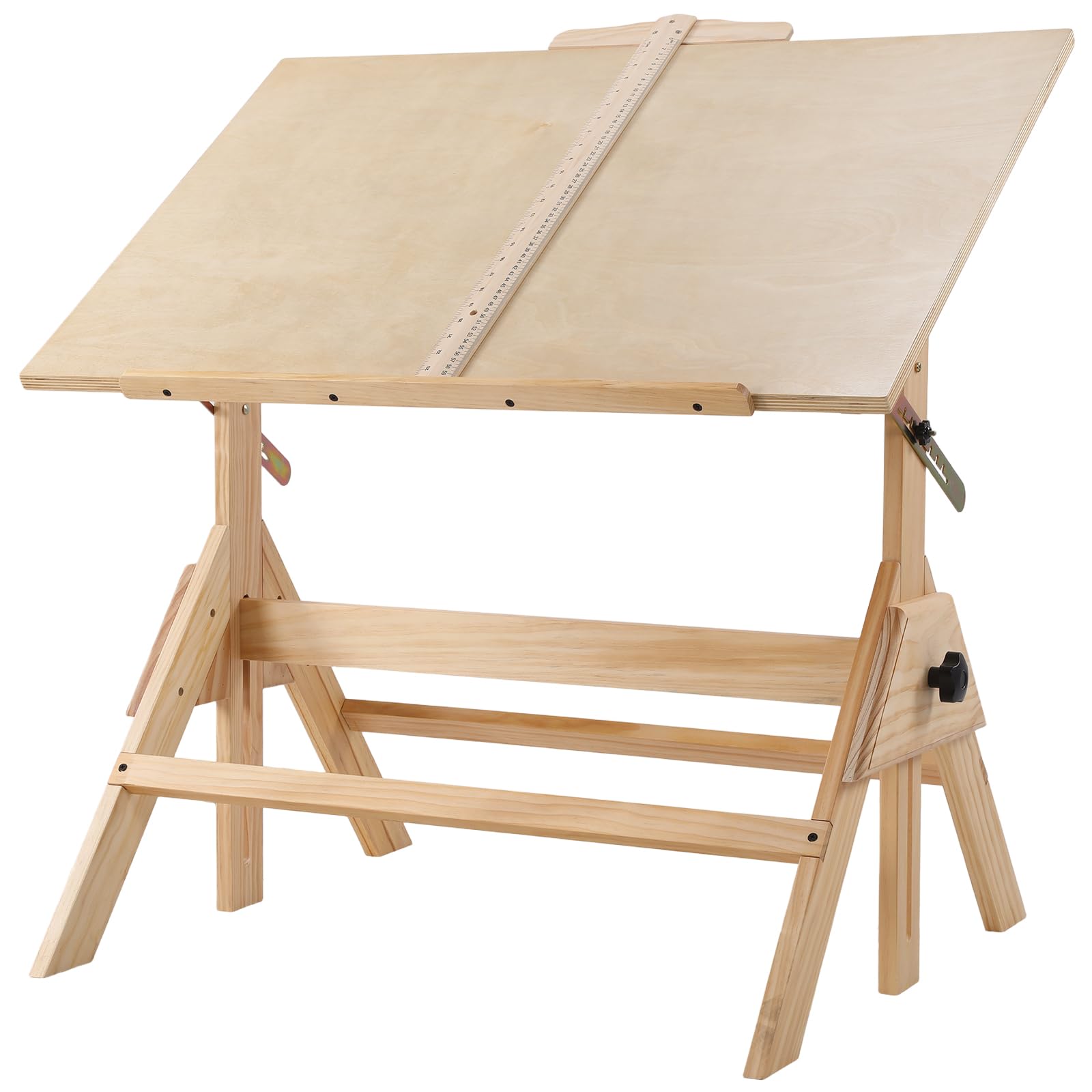 Tavolo da architetto inclinabile in legno, scrivania regolabile in altezza, tavolo da studio 60 x 90 cm per architetti e tecnici