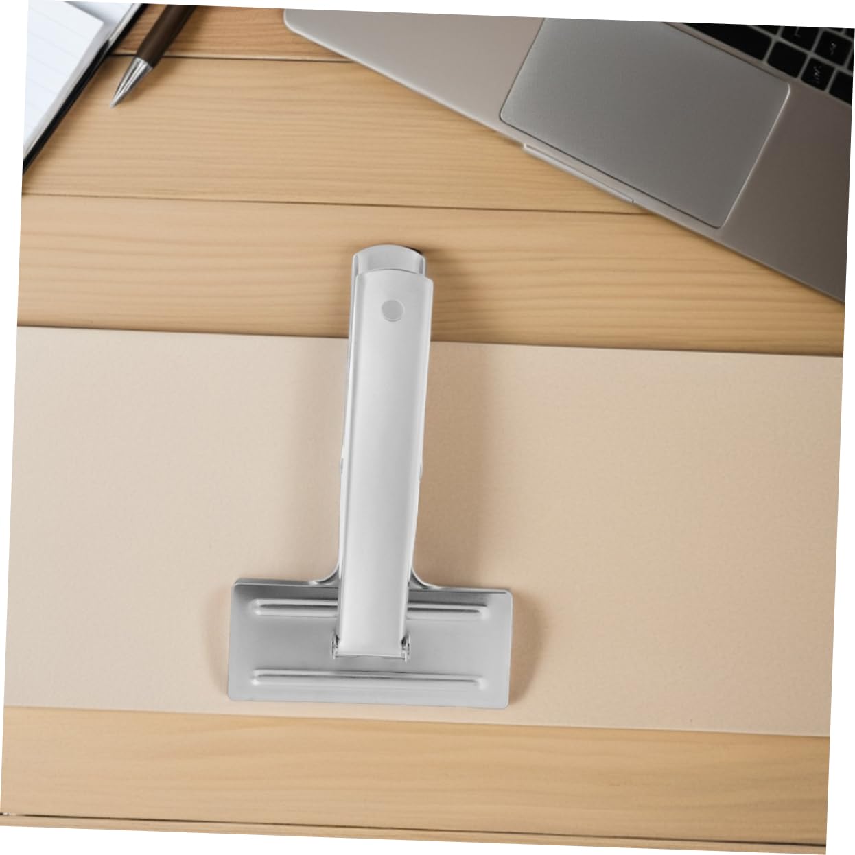 2 Stück Silberne Edelstahl Stoffklemmen zum Nähen und Zuschneiden | Ergonomischer Griff, Stabile Fixierung, Vielseitig für Heim Selbstgemacht und Projekte