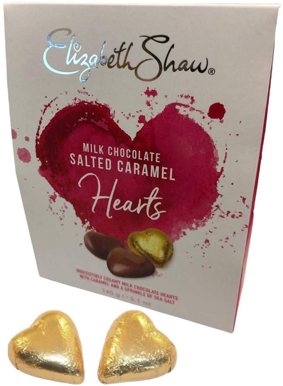 Elizabeth Shaw Limited Edition - Milk Salted Caramel Hearts, the perfect surprise for her on a deliciously indulgent Mother's Day (Hearts)