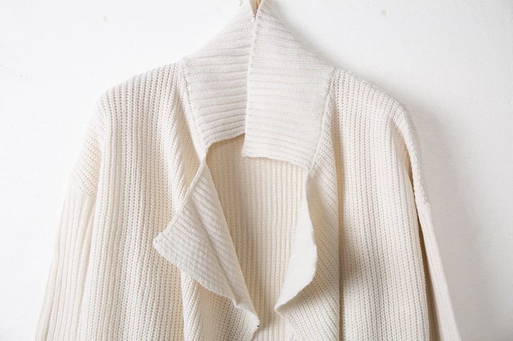 HGJH Pullover Damen, Damen Strickpullover Vorne Offen Lange Strickjacke Jersey Strick Revers Kimono Einfarbig Rosa Strickjacke Weich Elegante Leichte Herbstjacke Für Lässiges Business