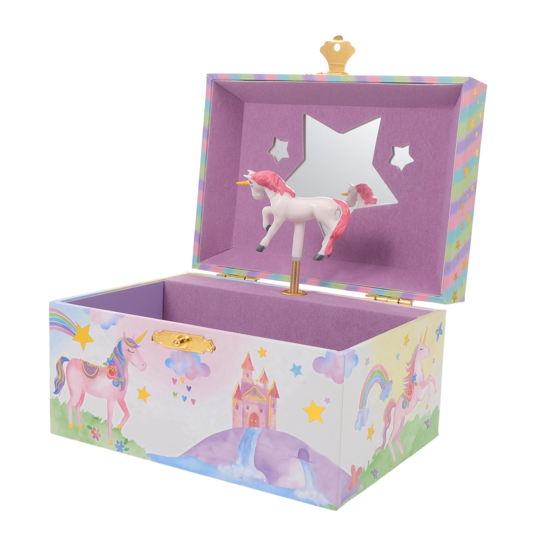 Caja de Música Unicornio para Niña Joyero Musical de Madera con Almacenamiento Versátil y Diseño Encantador Adecuado para Cumpleaños y Regalos
