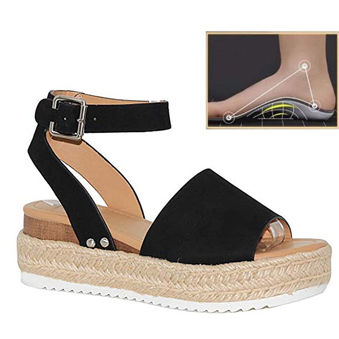 DFJU Women's Platform Sandal (37)