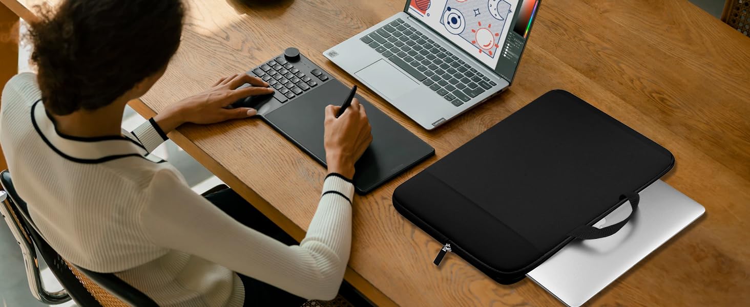 La Bolsa para Portátil UPERFECT de 22 Pulgadas Es Adecuada para Monitores Portátiles, Tabletas Y Más, Y Cuenta con Asa Resistente, Bolsillos Laterales Espaciosos, Relleno Antichoque Y Capa Impermeable