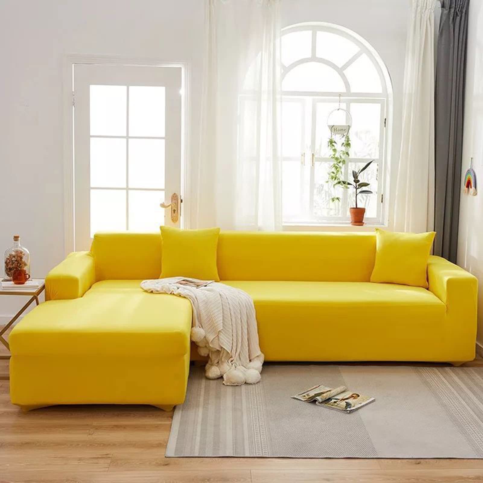 Housse de canapé extensible universelle 2 places protection fauteuil motif J stretch