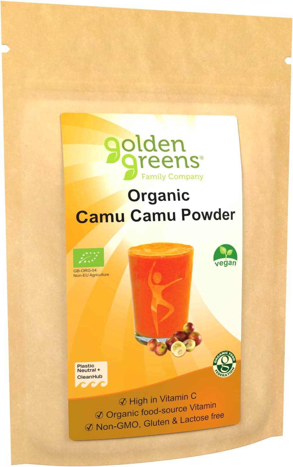 Golden Greens Organic Freeze-Dried Camu Powder 125 g
