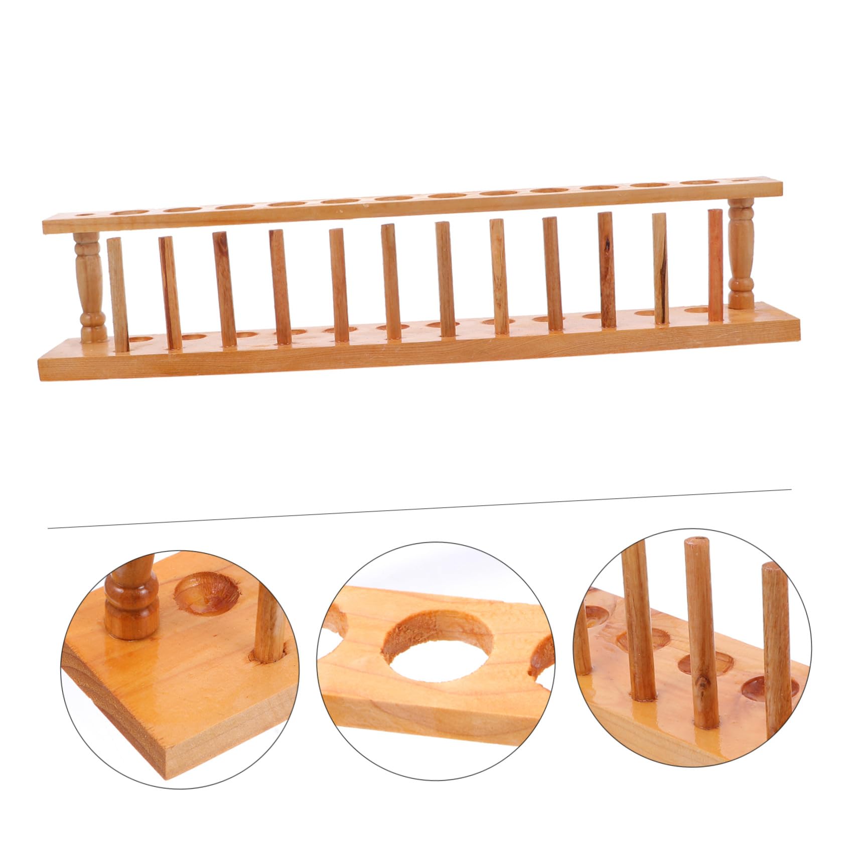 Cabilock Supporto per Provette in Legno Beige, Porta Provette da Laboratorio Ben Levigato, Sicuro le Mani, Adatto per Laboratorio e Scuola