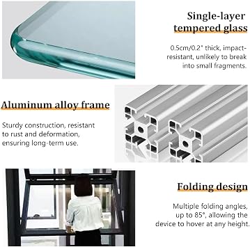 Foldable Aluminum Folding Window, Folding Sliding Windows with Bottom Frame, Double Hung Up Down Serving Window Custom for Vending Cafe Restaurant(White,WxH 12x16in/31x41cm)