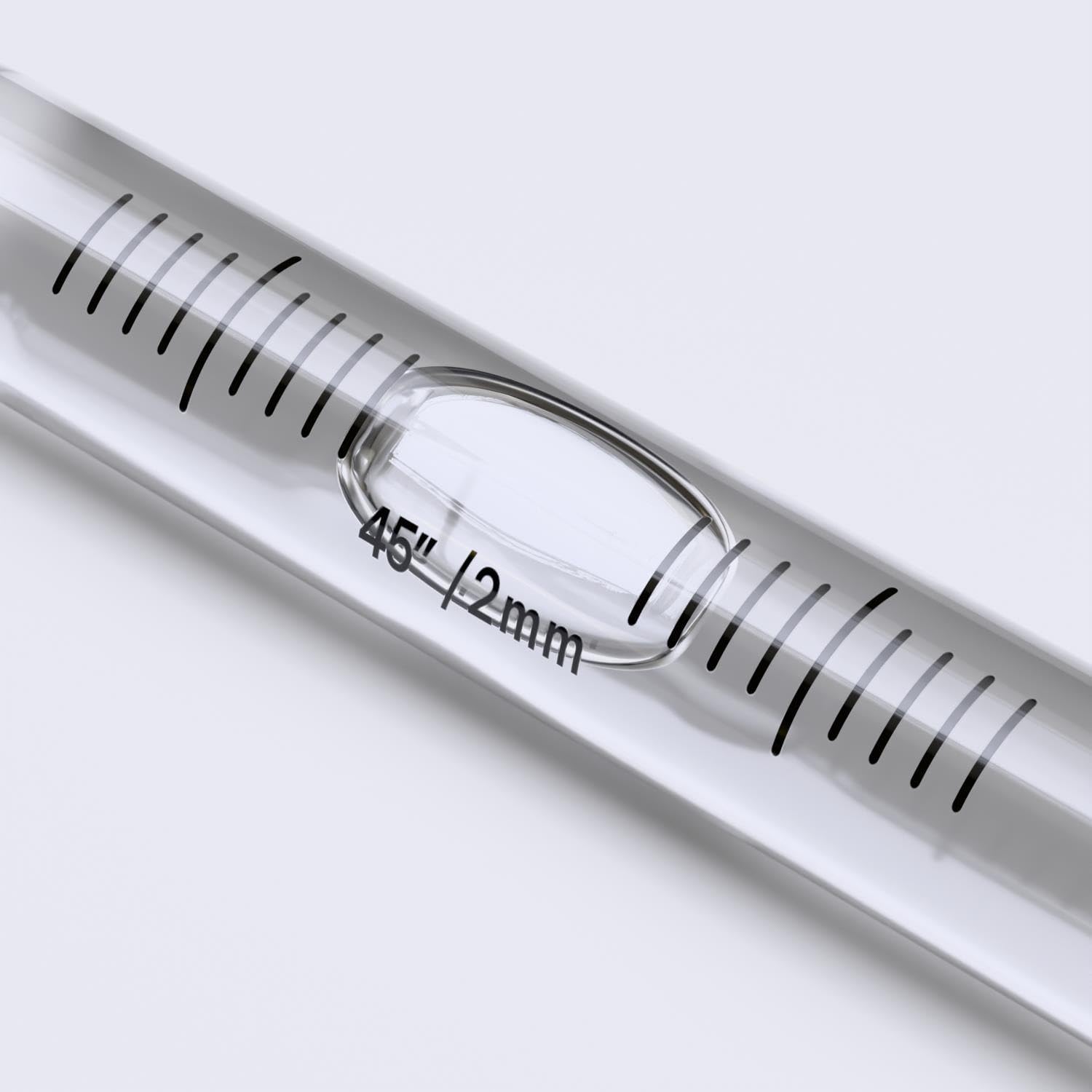 Replacement Level Glass Vial, Spirit Bubble Level, Clear with nib, Accurate, 70mm x 11mm, 2-3/4" x 7/16" - Transparent