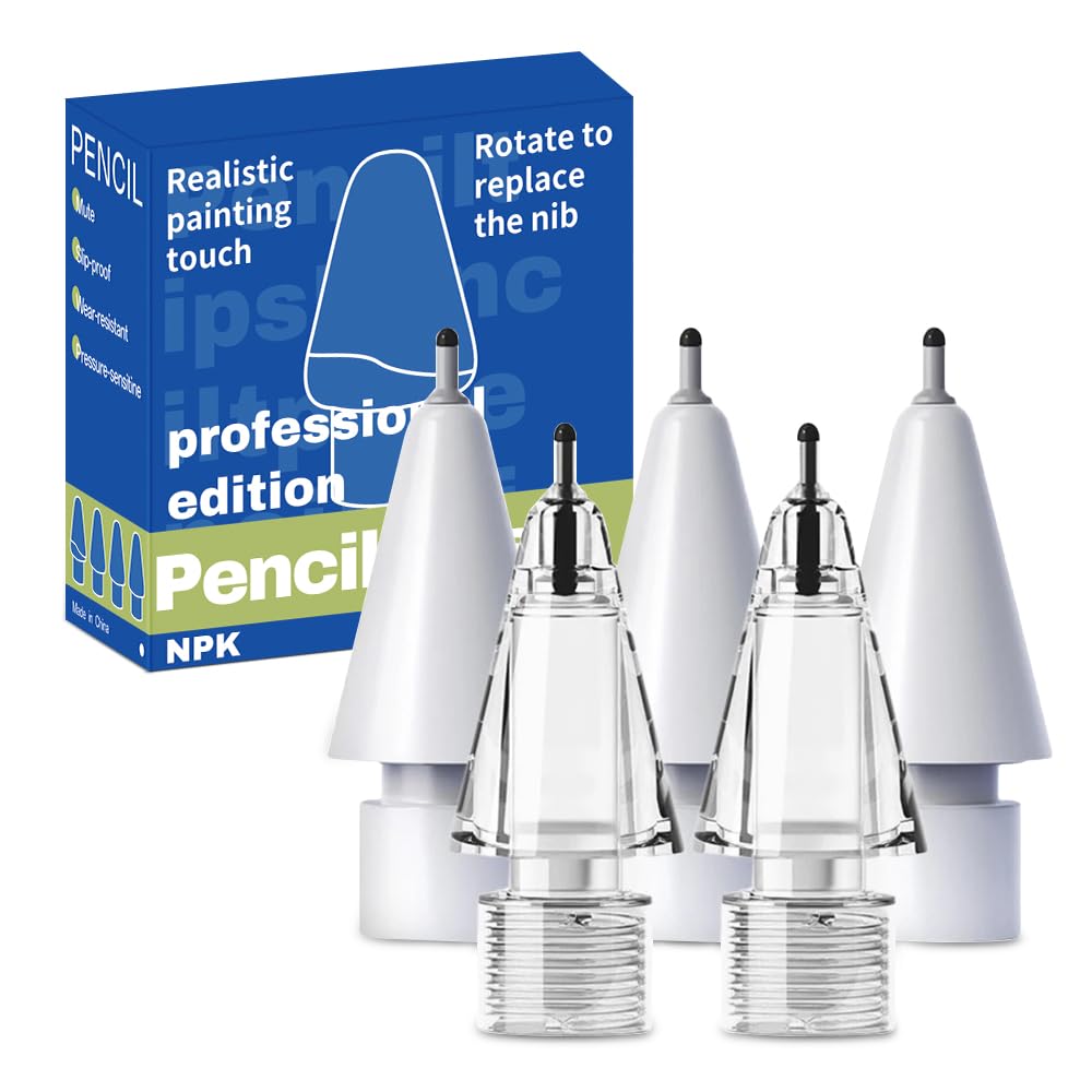 Replacement Pencil Tips for Apple Pencil Pro,Pencil Tips fit for Apple 2nd 1st Gen USB-C,and Logitech Crayon Digital Pencil,Needle Pencil Pen Tips with Case,IPad Pro Pencil Sets (4B&2B)