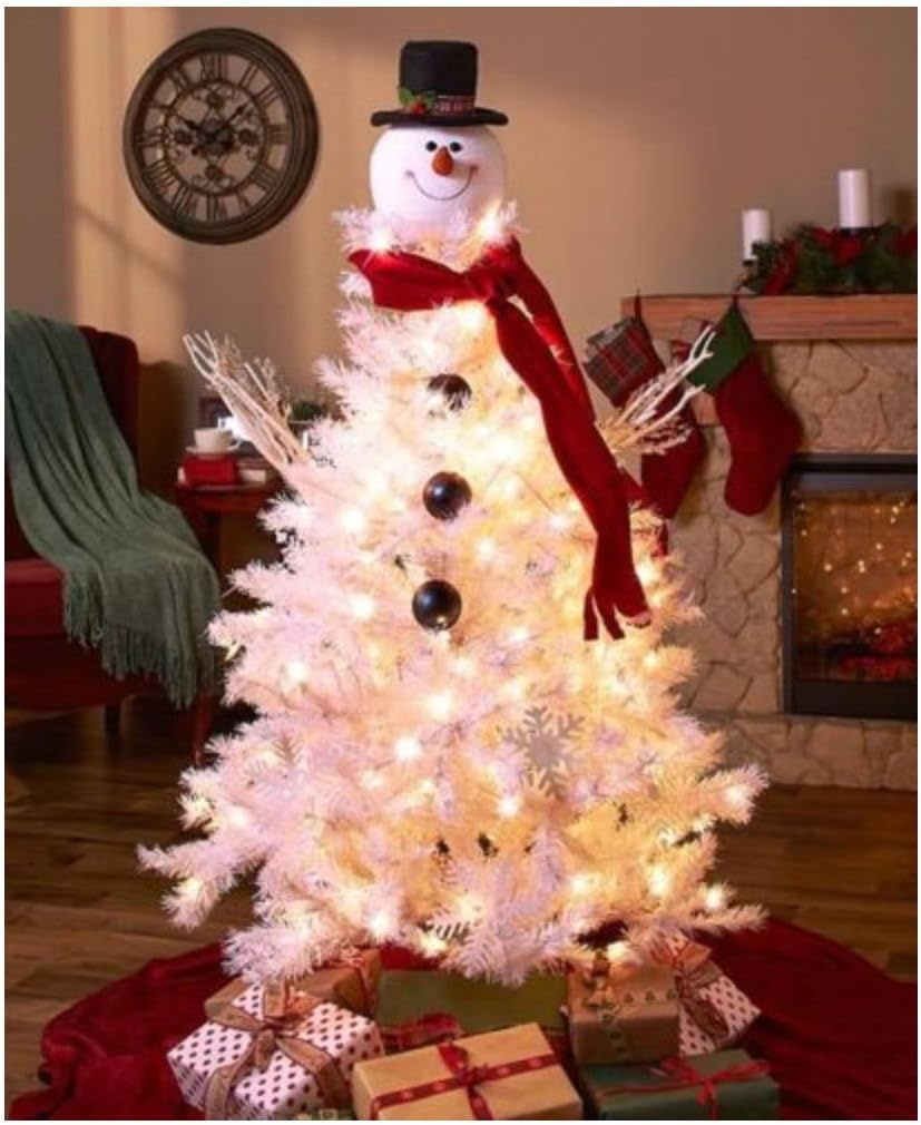 Snowman Christmas Tree Topper Decoration Holiday Tree Ornament Festive Decor