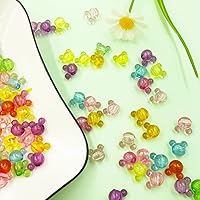 Vista 2 de Cuentas acrílicas, 150 cuentas de cabeza de ratón, color caramelo, agujero grande, colgantes de cuentas pastel surtidas, cuentas de plástico pastel