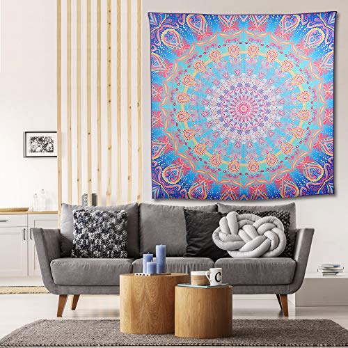 Tapiz de Pared AtailorBird Tejodos Bohemios Poliéster Tapiz Decorativo para Colgar en la Pared, Tapiz de Mandala Tapiz para Decoración de Dormitorio o Sala de Estar,150X150 CM