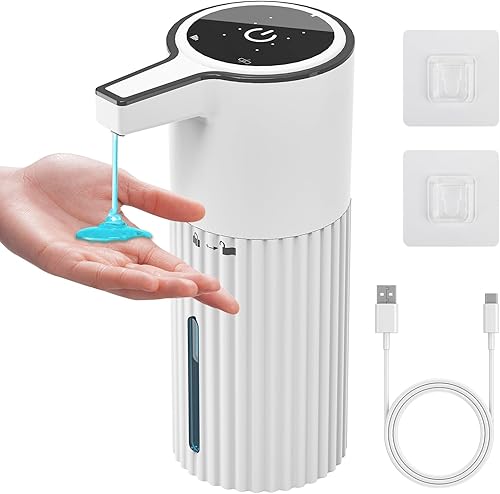 HOMELYLIFE Dispensador automático de jabón Luquid de 13.53 onzas líquidas, dispensador de jabón sin contacto con 4 niveles ajustables, dispensador