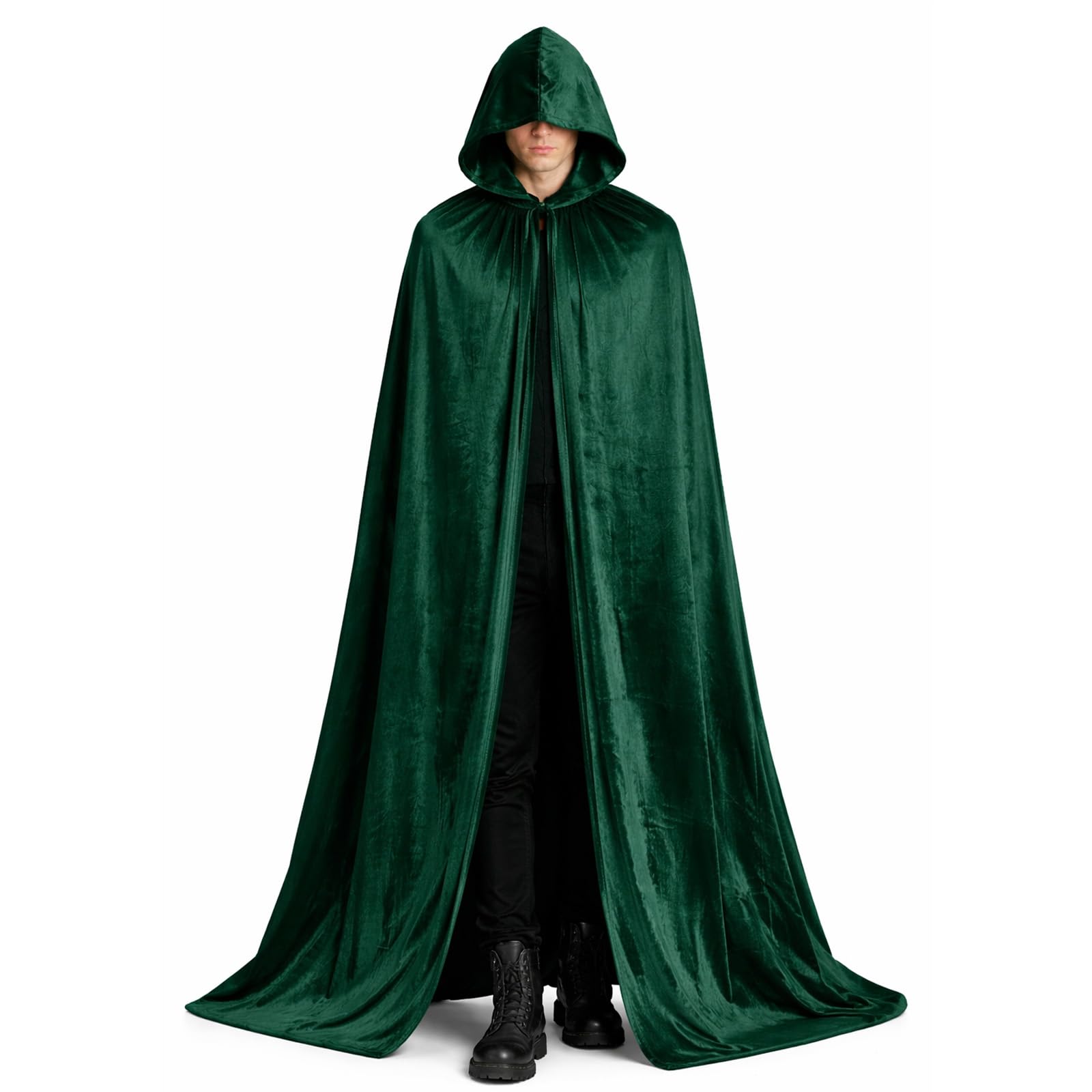 GWAWG Traitors Cloak - Dark Green Cloak for Women, The Traitors Fancy Dress Cape, Gothic Hooded Cloak, Perfect for Halloween Cosplay Stage Performance