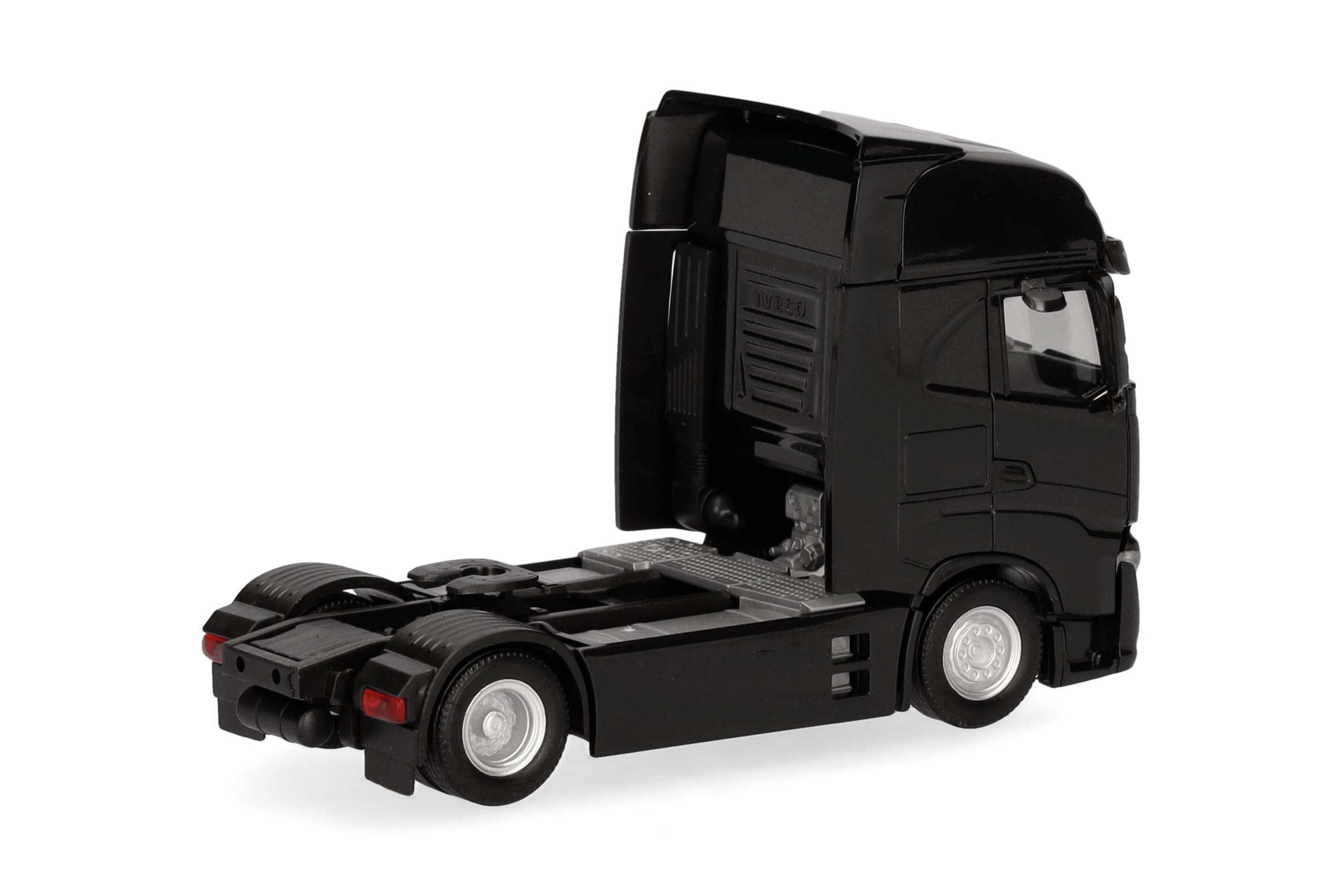 Herpa Model ciężarówki Iveco S-Way facelift (MY24) ciągnik 2-osiowy, czarny, miniatura w skali 1:87, kolekcjonerski, Made in Germany, plastik
