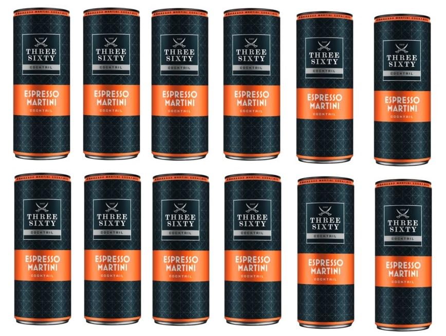 12 Dosen Three Sixty Vodka Espresso Martini a 250ml 10% Vol. inkl. EINWEGPFAND + Space Keks gratis a 45 g von Onlineshop Bormann
