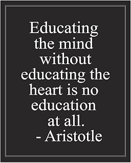 The Mind Without The Heart - Aristotle Motivational Quotes Wall Art, This Historical Modern Wall Print Design Is Ideal For Home Decor, Office Decor, Classroom Decor or Dorm Decor, Unframed - 8 x 10