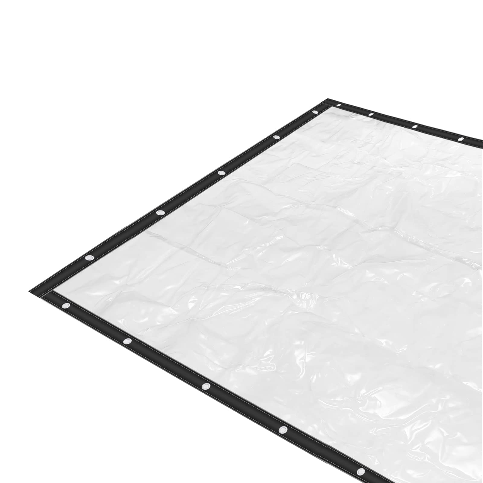 Klare Plane – Transparente Außenplane & Regenschutz für Terrasse – wasserdichte Vinylplane mit Ösen – Wetterfeste Abdeckplane für Balkon, Pergola & Veranda (6x2.5m)