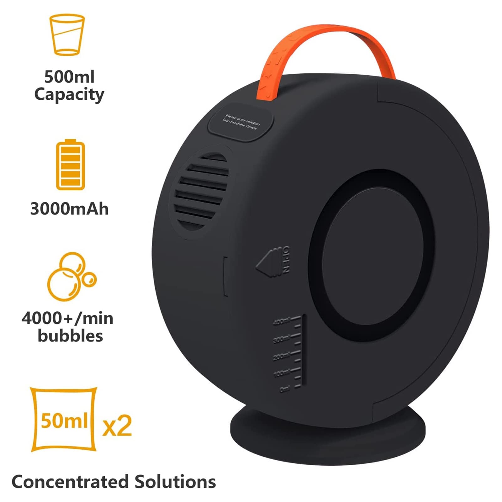 Máquina de Burbujas, Soplador de Burbujas de Rotación Automática Recargable por USB, Fabricante de Burbujas Portátil para Interiores y Exteriores, Bodas, Fiestas de