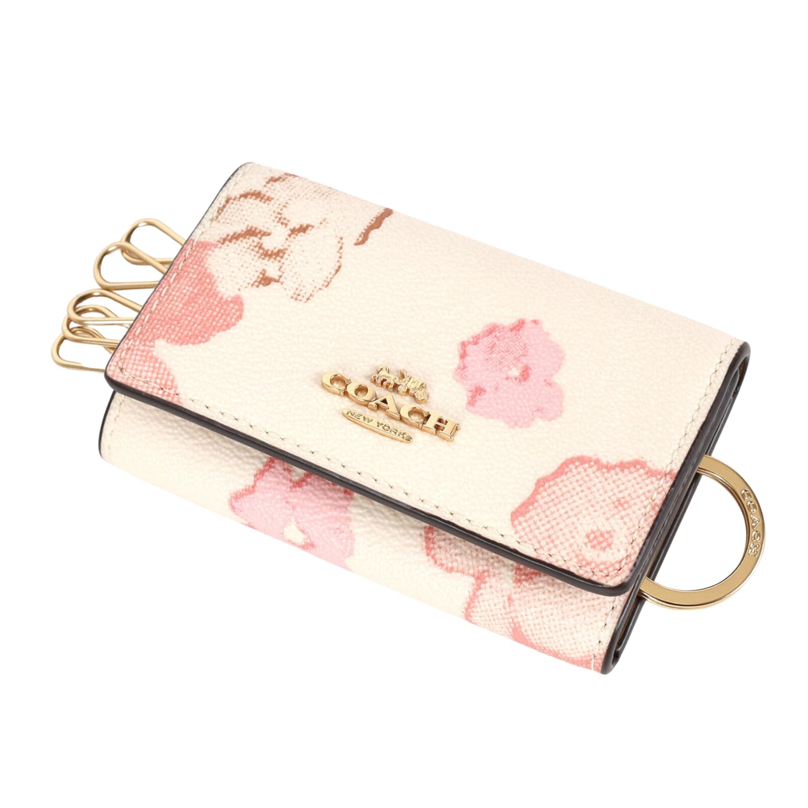 中古】 COACH （コーチ） ｷｰｹｰｽ 小物 5連ｷｰｹｰｽ 日本限定 White やぶ  