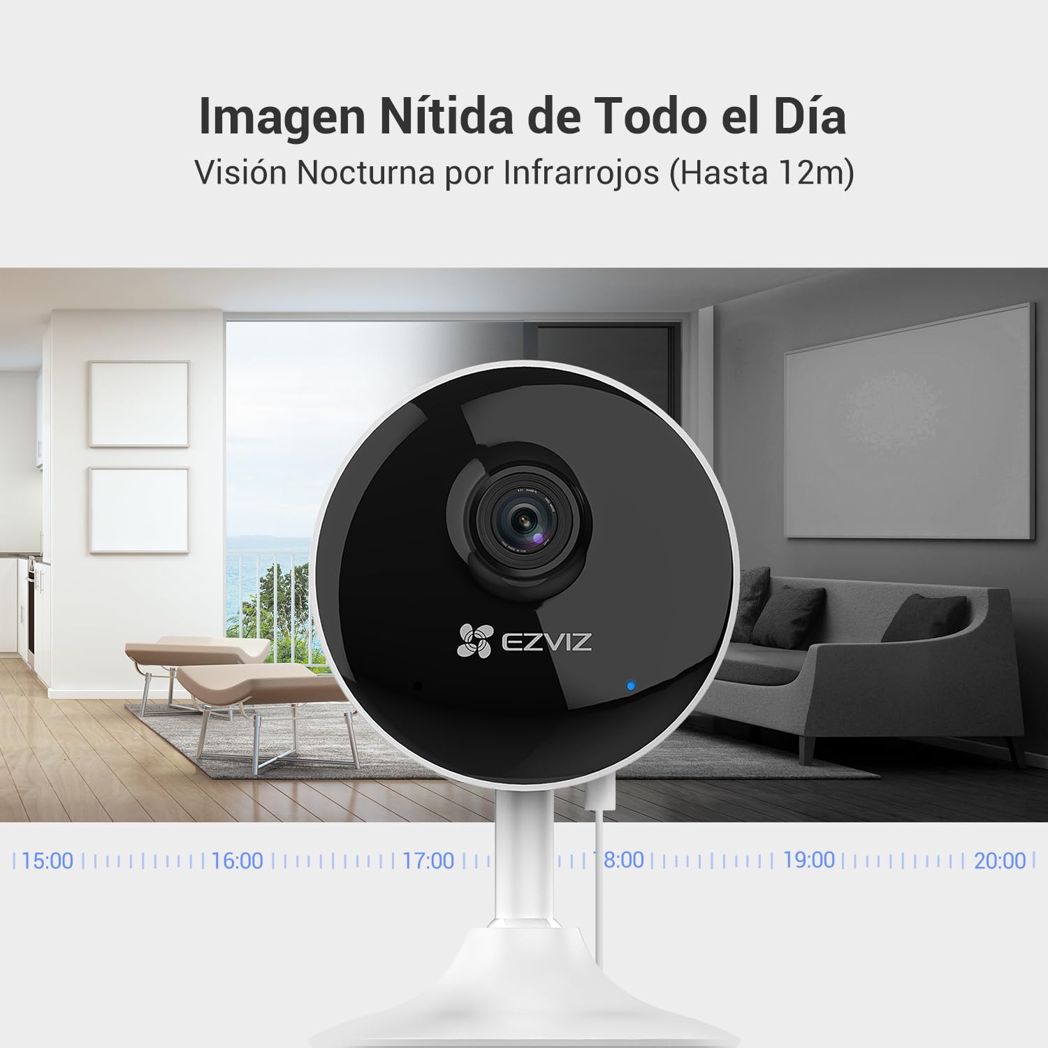 EZVIZ Kit de 2 Camaras de Vigilancia Interior 1080p IP Cámara de Seguridad con Visión Nocturna, 2.4GHz Wi-Fi Detección de Movimiento, Audio Bidireccional, Monitor de Bebé, C1C 2PK