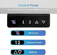 Vista 5 de Standing Desk 48 Inch Electric Adjustable Height Desk with Headphone Holder Ergonomic Computer Desk for Bedroom Office Home White