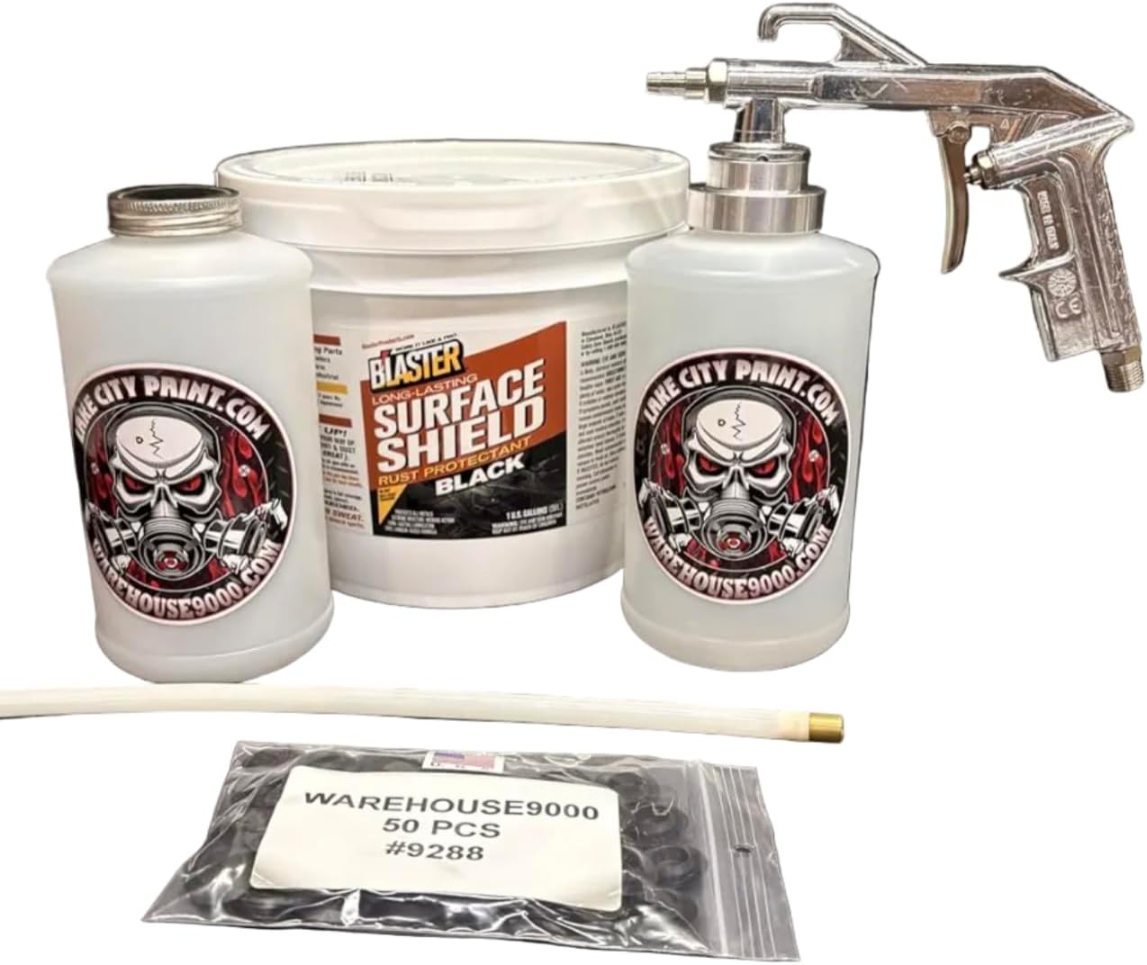 Black PB Blaster Surface Shield Semi Pro Undercoating Gun - Straight Wand Kit (2 W Quart Bottles)