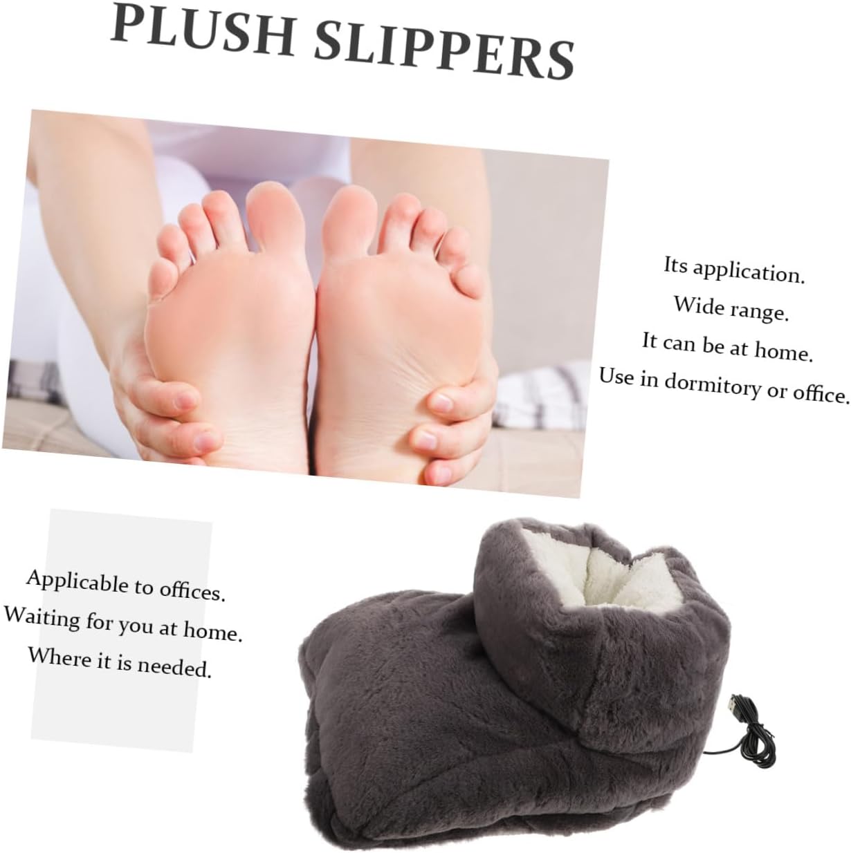 SUPVOX USB Foot Warmer Electric Slippers for Men Hot Toe Warmers Winter Home Supply
