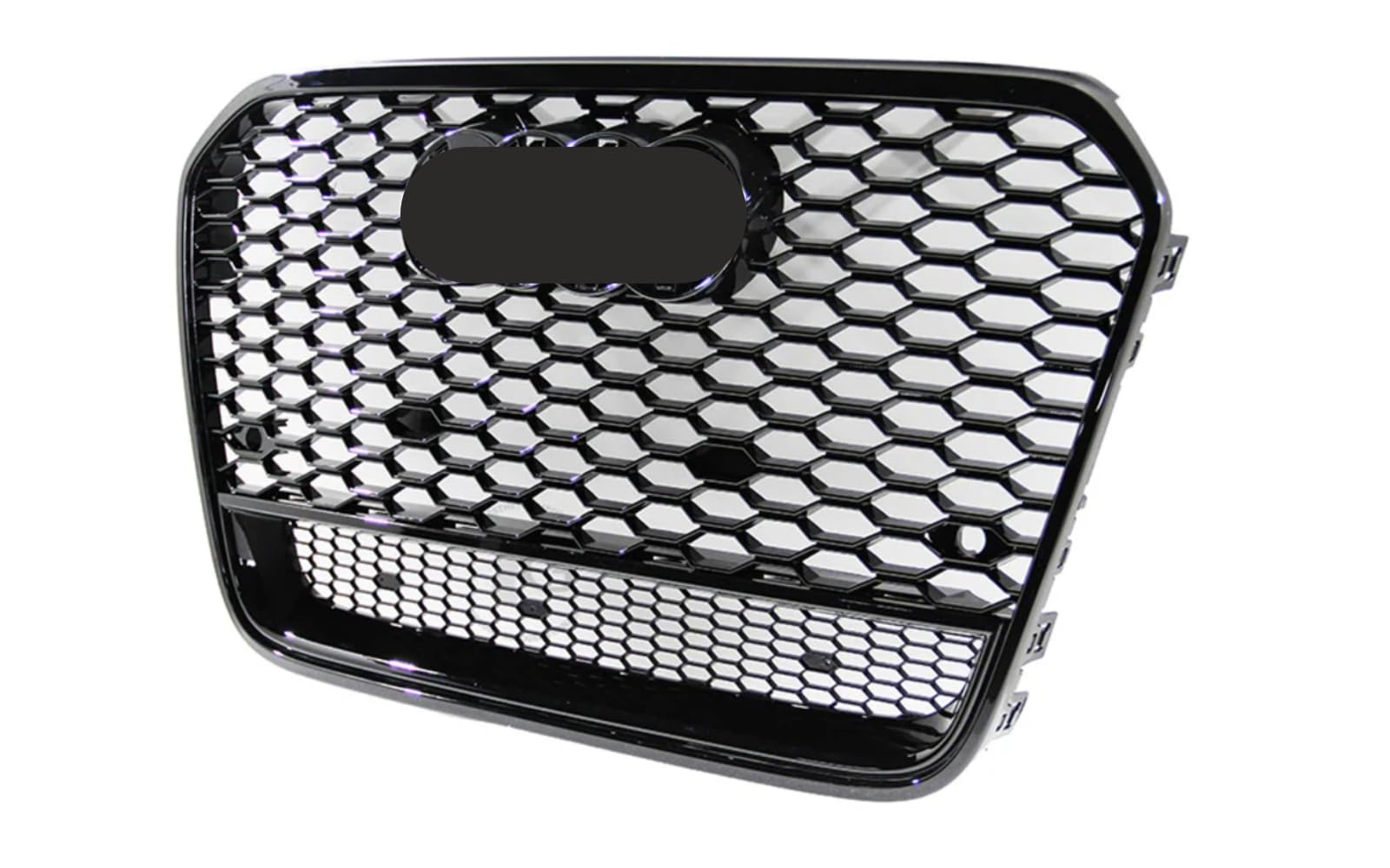 Mptuned Griglia frontale per reni, stile RS6, compatibile con Audi A6 C7 2011 – 2015, design a griglia a nido d'ape, colore nero lucido, look sportivo